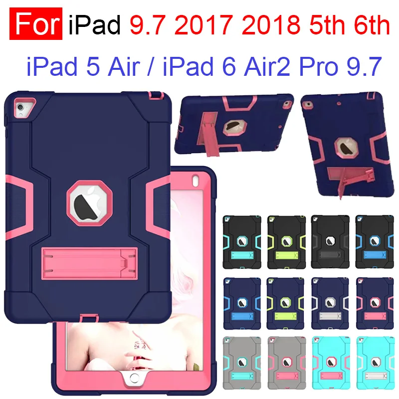 For iPad 5 6 Air Air2 iPad 9.7 2017 2018 Pro 9.7 Slim Heavy Duty Shockproof Rugged Full Body Protective Case With Kickstand
For iPad 5 6 Air Air2 iPad 9.7 2017 2018 Pro 9.7 Slim Heavy Duty Shockproof Rugged Full Body Protective Case With Kickstand