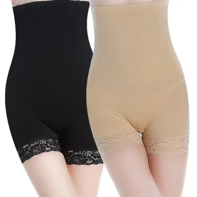

hot High Waist Abdomen Buttock Body Shaping Thin Underpants Show Large Size Traceless Lace Safety Pants for Women