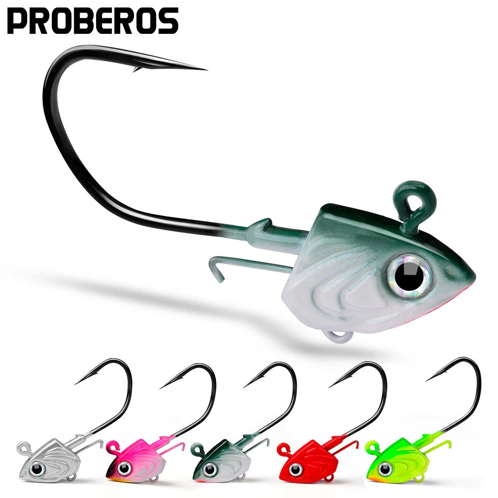 PROBEROS 10pcs/Lot Jig Head Hooks 30-35-45g High Carbon Steel Sea Fishhooks Anti-Hanging Bottom Perforated Fishing Worm Hook
PROBEROS 10pcs/Lot Jig Head Hooks 30-35-45g High Carbon Steel Sea Fishhooks Anti-Hanging Bottom Perforated Fishing Worm Hook
