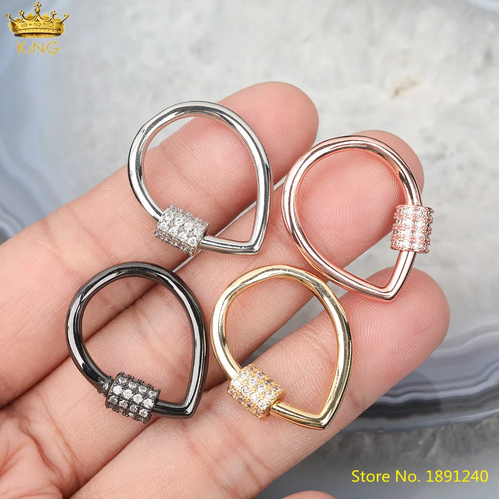 10Pcs 20x25mm Gun Black Rose Gold CZ Micro Paved Waterdrop Screw Clasp,Lock Carabiner Pendant Clasp Jewelry Findings FH-231KBF.C
10Pcs 20x25mm Gun Black Rose Gold CZ Micro Paved Waterdrop Screw Clasp,Lock Carabiner Pendant Clasp Jewelry Findings FH-231KBF.C