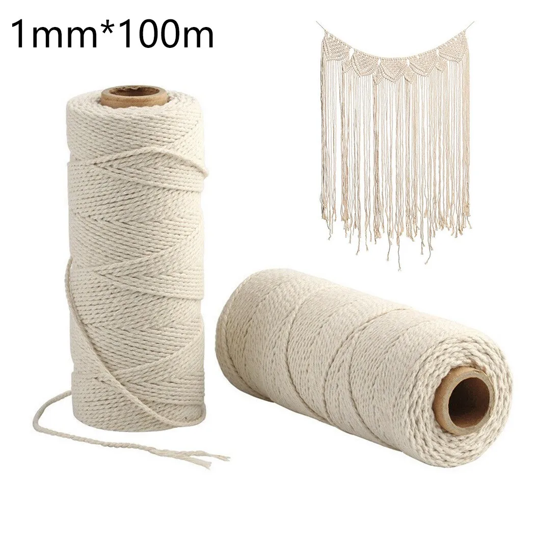 1Roll 100m Cotton Cord Natural Beige Cords Twisted Rope Craft Macrame String For Bag Home Decor DIY Home Textile Accessories
1Roll 100m Cotton Cord Natural Beige Cords Twisted Rope Craft Macrame String For Bag Home Decor DIY Home Textile Accessories