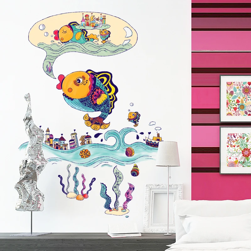 Cartoon Goldfish Wall Sticker Bedroom Kids Nursery Room Decor Creative Living Room Sofa Background Wall Decals Self-adhesive
Cartoon Goldfish Wall Sticker Bedroom Kids Nursery Room Decor Creative Living Room Sofa Background Wall Decals Self-adhesive