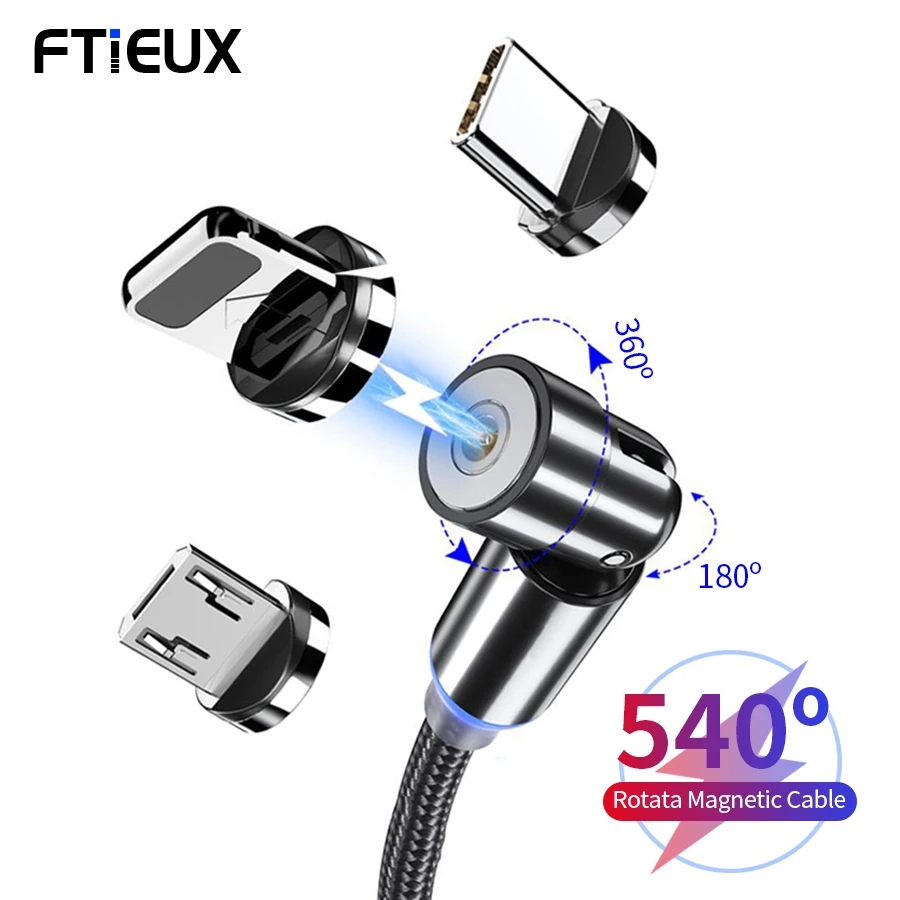Magnetic USB Cable 540 Rotate Fast Charging for iPhone 12 11 Micro USB Cable Type C Charge Wire Cord For Samsung Huawei Xiaomi
Magnetic USB Cable 540 Rotate Fast Charging for iPhone 12 11 Micro USB Cable Type C Charge Wire Cord For Samsung Huawei Xiaomi