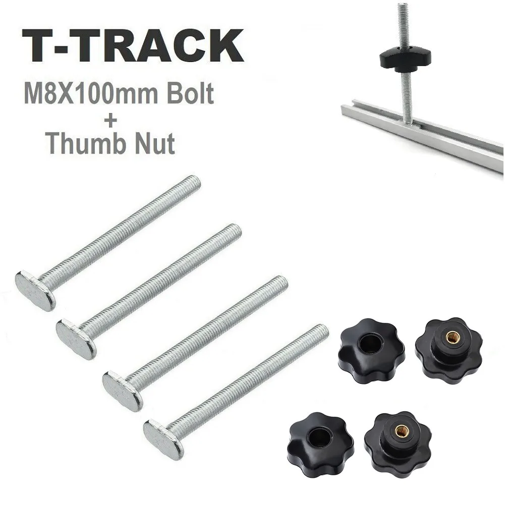 4 Sets T Slot M8x100mm T-Slider Bolt With Thumb Knob For Miter Track T-Track Router Carpentry Jigs Woodworking Tool Fastshipping
4 Sets T Slot M8x100mm T-Slider Bolt With Thumb Knob For Miter Track T-Track Router Carpentry Jigs Woodworking Tool Fastshipping