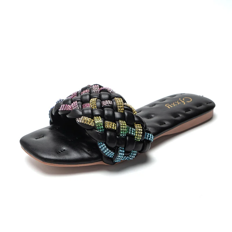 Summer Sandals New Flat Slippers Casual Rhinestone Women Shoes Cool Colors Comfortable Weave Women's Sandals 2021 Large Size
Summer Sandals New Flat Slippers Casual Rhinestone Women Shoes Cool Colors Comfortable Weave Women's Sandals 2021 Large Size