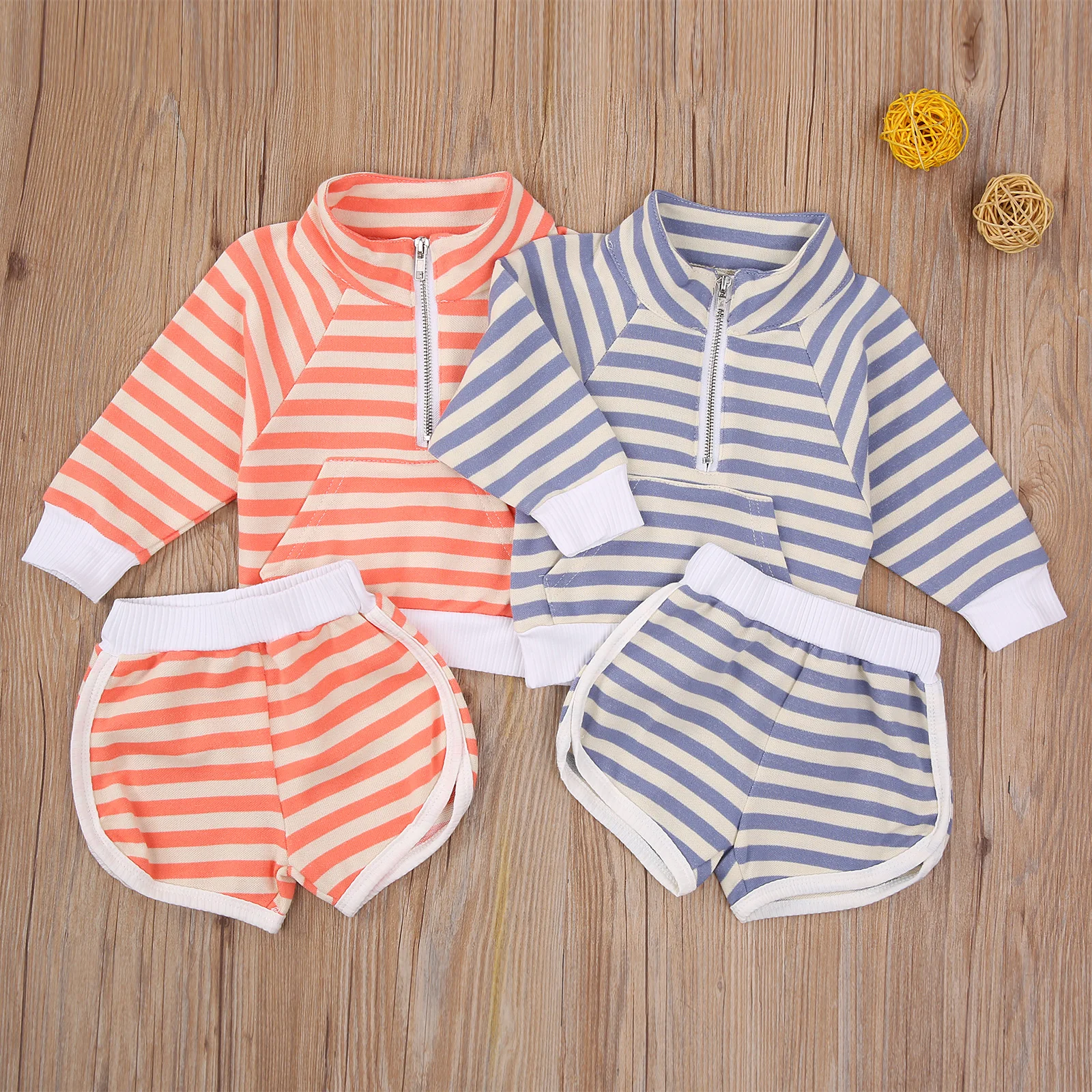 Kids Girls Clothes Sets Striped Print Long Sleeve Zipper Turtleneck Pocket Sweatshirt Tops Pants 2pcs
Kids Girls Clothes Sets Striped Print Long Sleeve Zipper Turtleneck Pocket Sweatshirt Tops Pants 2pcs