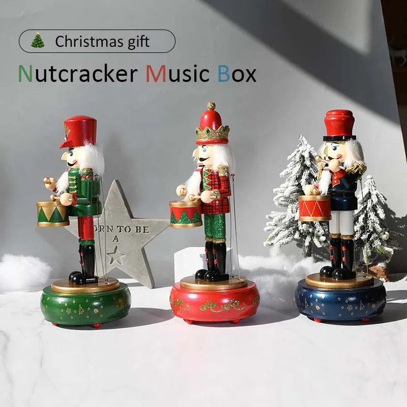 36cm Wooden Nutcracker Soldier Doll Music Box Guard Ornament Round Base Wooden Music Box Christmas Home Crafts Decoration
36cm Wooden Nutcracker Soldier Doll Music Box Guard Ornament Round Base Wooden Music Box Christmas Home Crafts Decoration