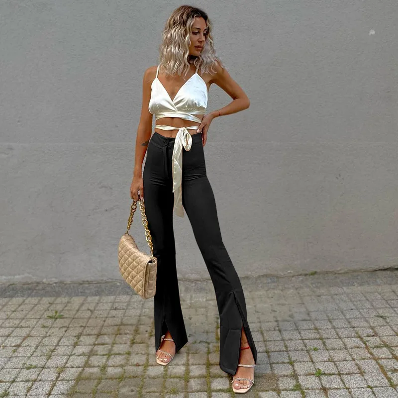 Женские черные брюки с широкими штанинами, повседневные пикантные уличные модные длинные брюки с высокой талией на спине Y2k, лето-осень 2021
Женские черные брюки с широкими штанинами, повседневные пикантные уличные модные длинные брюки с высокой талией на спине Y2k, лето-осень 2021