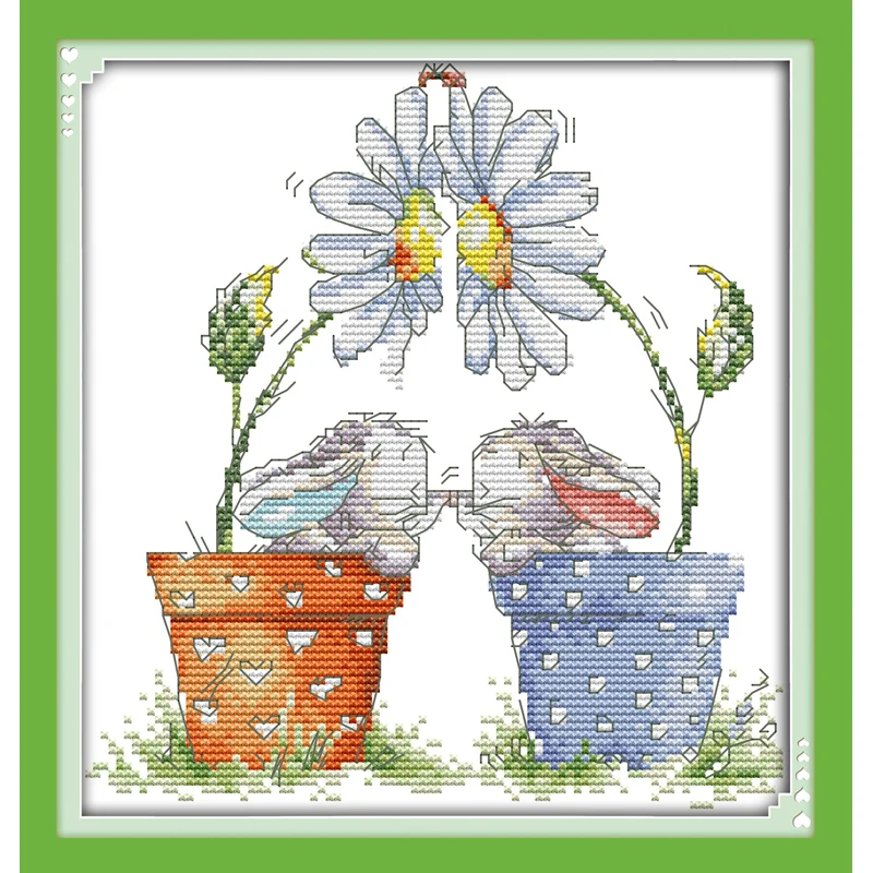 Everlasting Love Little Rabbits In Pot Ecological Cotton Chinese Cross Stitch Kits 11CT Stamped Printed DIY Wedding Decoration
Everlasting Love Little Rabbits In Pot Ecological Cotton Chinese Cross Stitch Kits 11CT Stamped Printed DIY Wedding Decoration