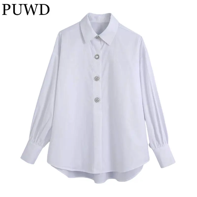 PUWD Oversize Women Turn-down Collar Blouse 2021 Autumn Fashion Ladies Casual Loose Shirt Female Solid Color Shirt Top
PUWD Oversize Women Turn-down Collar Blouse 2021 Autumn Fashion Ladies Casual Loose Shirt Female Solid Color Shirt Top