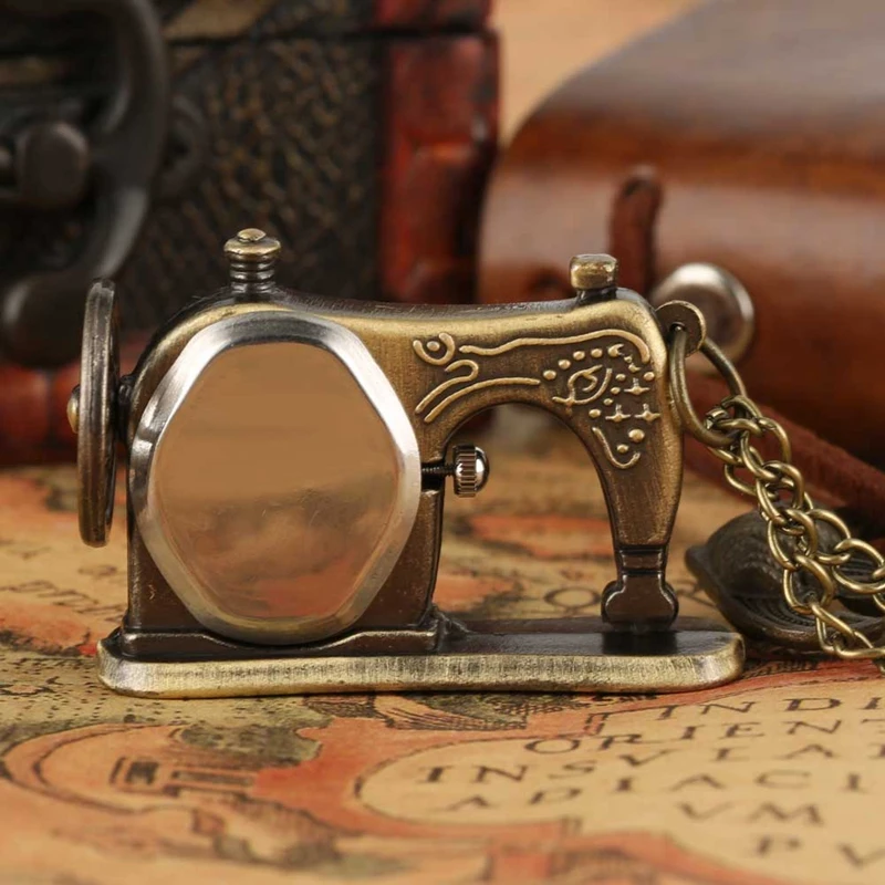 Little Cute Retro Antique Bronze Sewing Machine Quartz Pocket Watch Creative Necklace Pendant Unique Souvenir Gift for Men Women
Little Cute Retro Antique Bronze Sewing Machine Quartz Pocket Watch Creative Necklace Pendant Unique Souvenir Gift for Men Women