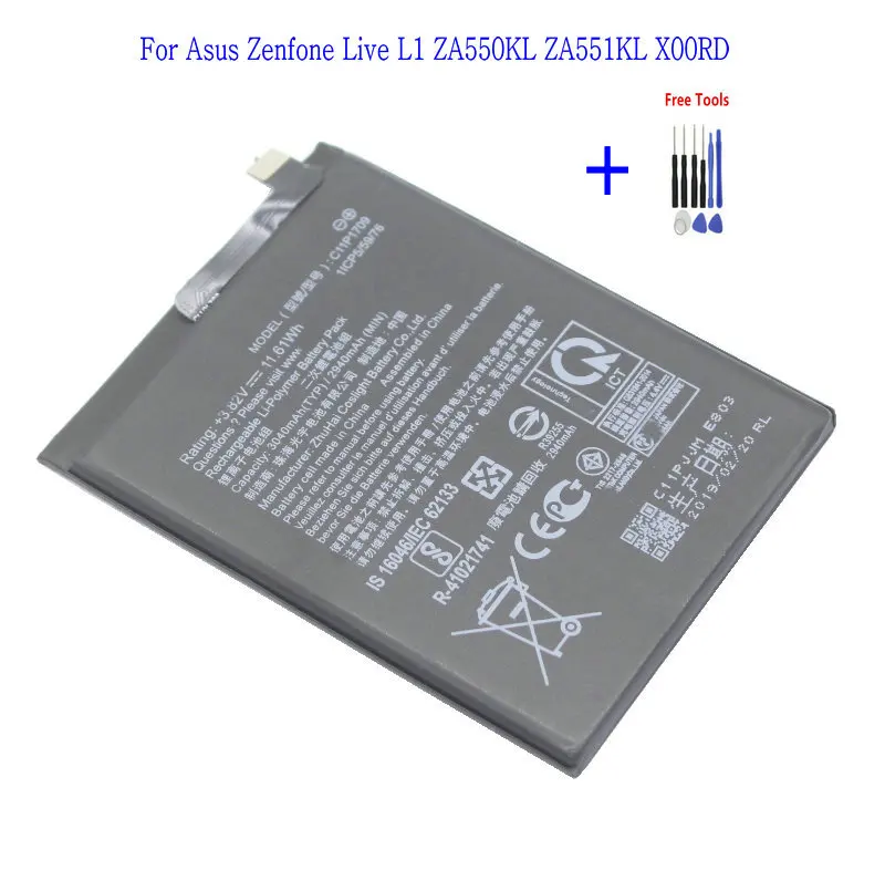 Фото 1 сменный аккумулятор 3040 мАч C11P1709 для Asus Zenfone Live L1 ZA550KL ZA551KL X00RD + - купить