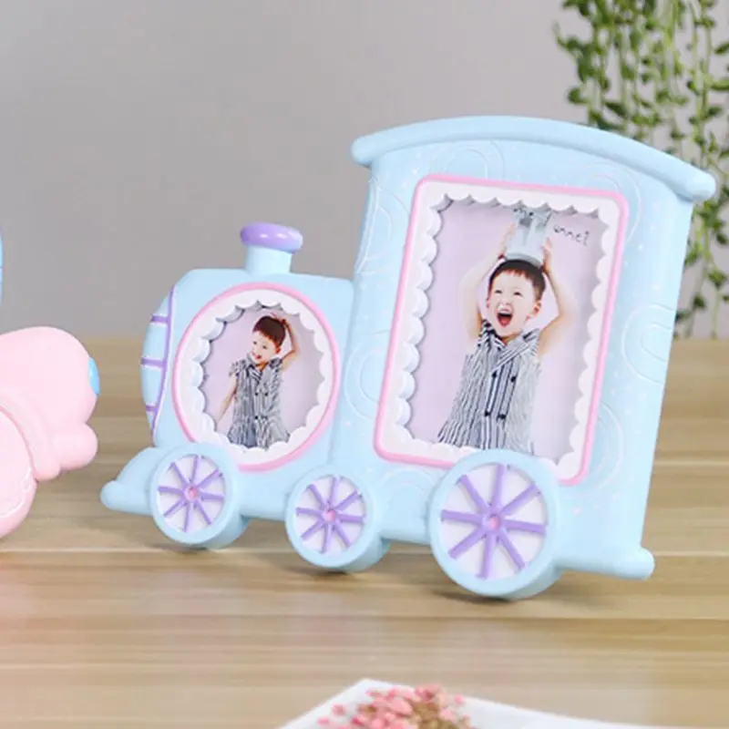 Креативная детская фоторамка в форме мультяшного поезда держатель для