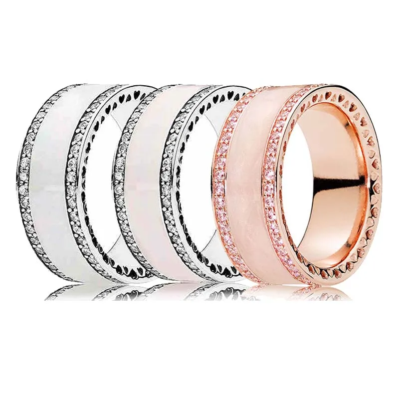 Hot New 925 Sterling Silver Ring Rose Pink Silver Enamel Pink&Clear Hearts Of Band Ring With Crystal For Women Gift Jewelry
Hot New 925 Sterling Silver Ring Rose Pink Silver Enamel Pink&Clear Hearts Of Band Ring With Crystal For Women Gift Jewelry