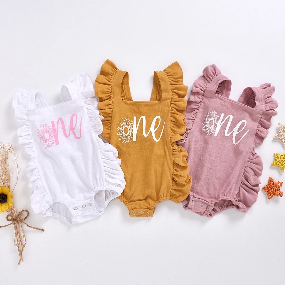 Baby Romper 1 Year Old First Birthday Ruffle Girl Clothing Summer ONE Jumpsuit Princess Infant Toddler 0-24M
Baby Romper 1 Year Old First Birthday Ruffle Girl Clothing Summer ONE Jumpsuit Princess Infant Toddler 0-24M