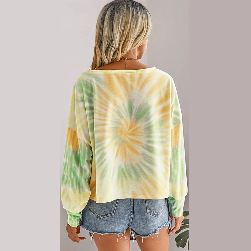 Harajuku Women T-shirt Fashion Tie-dye Print Casual T shirt Autumn Gradient Slash Neck Long Sleeve Loose Ladies Oversize Tops 
Harajuku Women T-shirt Fashion Tie-dye Print Casual T shirt Autumn Gradient Slash Neck Long Sleeve Loose Ladies Oversize Tops