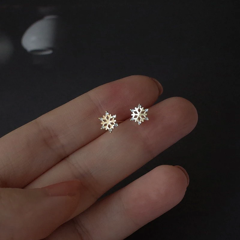 925 Sterling Silver Snowflake Stud Earrings for Women Inlaid White Zircon Mini Earrings Shiny Sweet Fashion Jewelry
925 Sterling Silver Snowflake Stud Earrings for Women Inlaid White Zircon Mini Earrings Shiny Sweet Fashion Jewelry