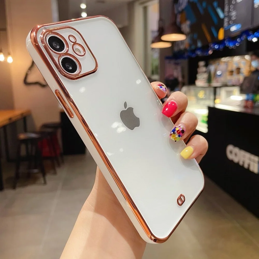 Luxury Plating Square Edge Clear Case for iPhone 12 11 Pro Max Mini X XR XS 7 8 Plus SE 2020 Silicone Camera Protection Cover
Luxury Plating Square Edge Clear Case for iPhone 12 11 Pro Max Mini X XR XS 7 8 Plus SE 2020 Silicone Camera Protection Cover
