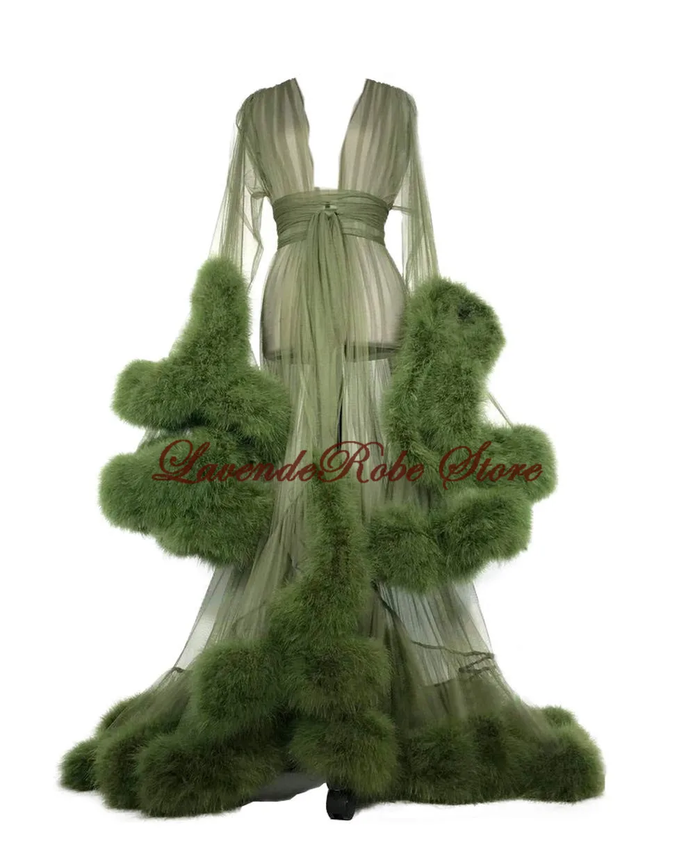 Women's Fashion Bathrobe Feather Bath Gown Edge Tulle Illusion Long Bridal Robe Wedding Nightgown Maternity Photography Dress
Women's Fashion Bathrobe Feather Bath Gown Edge Tulle Illusion Long Bridal Robe Wedding Nightgown Maternity Photography Dress