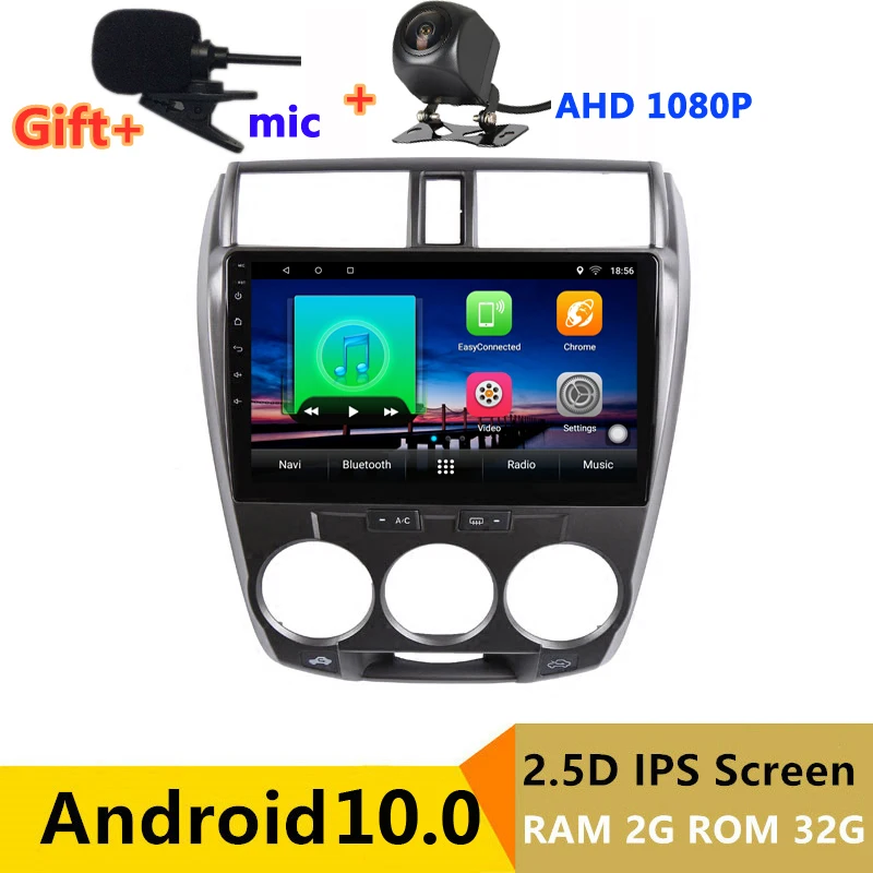 Фото 2 din android 10 автомобильное радио авто стерео для honda City Grace 2008 2009 2010 2011 2012 2013 навигация