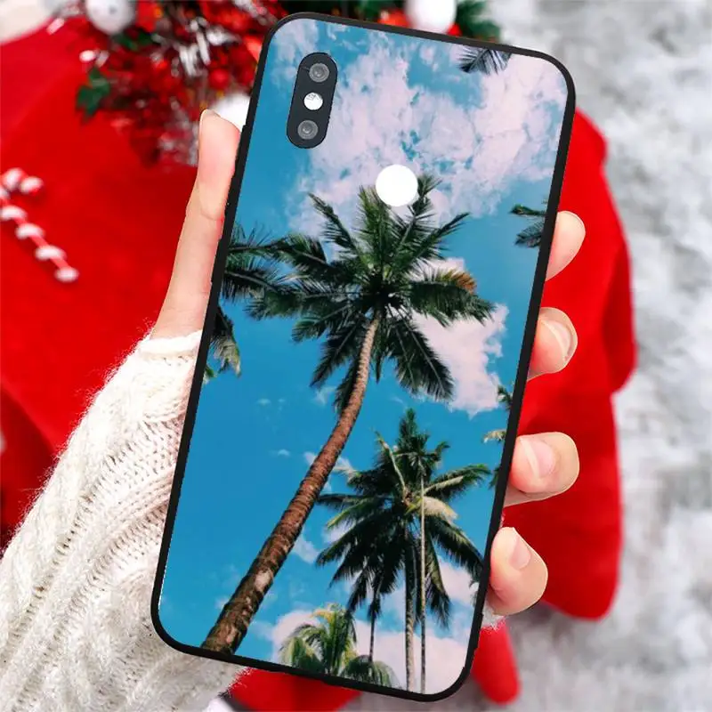 

Summer Beach coconut Palm tree Phone Case For Xiaomi Redmi note 4 4X 8T 9 9s 10 K20 K30 cc9 9t pro lite max