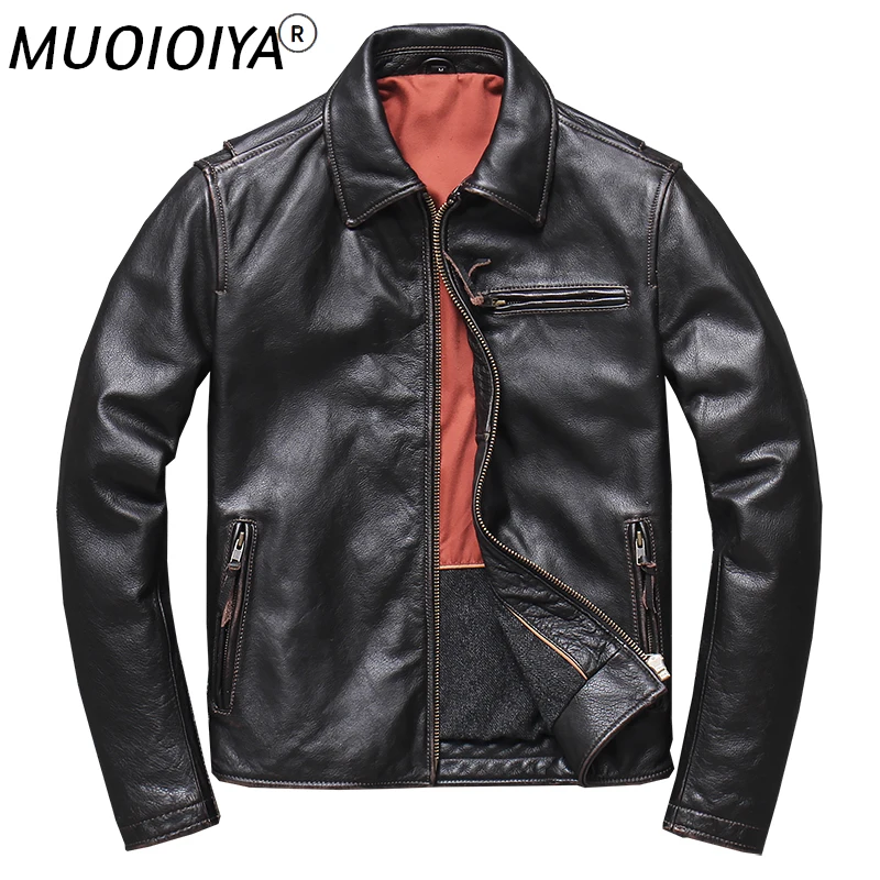 Genuine Leather Jacket Men's First Layer Pure Cowhide Motorcycle Jacket Frayed BrownCowhide Coat for Male
Genuine Leather Jacket Men's First Layer Pure Cowhide Motorcycle Jacket Frayed BrownCowhide Coat for Male