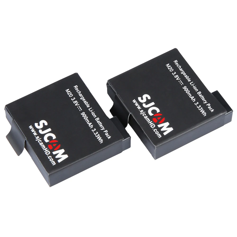 

2Pcs Original SJCAM Brand 3.8V 900mAh 3.33Wh Rechargable Li-ion Battery Black for SJCAM M20 Sports DV Camera batteries