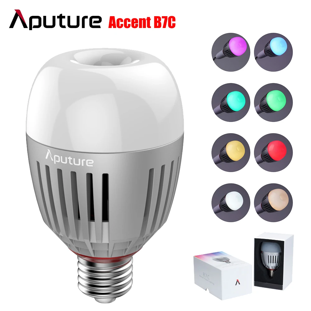 Светодиодсветодиодный Смарт светильник лампа Aputure Accent B7C 7 Вт RGBWW 2000K 10000k CRI 95 + TLCI 96