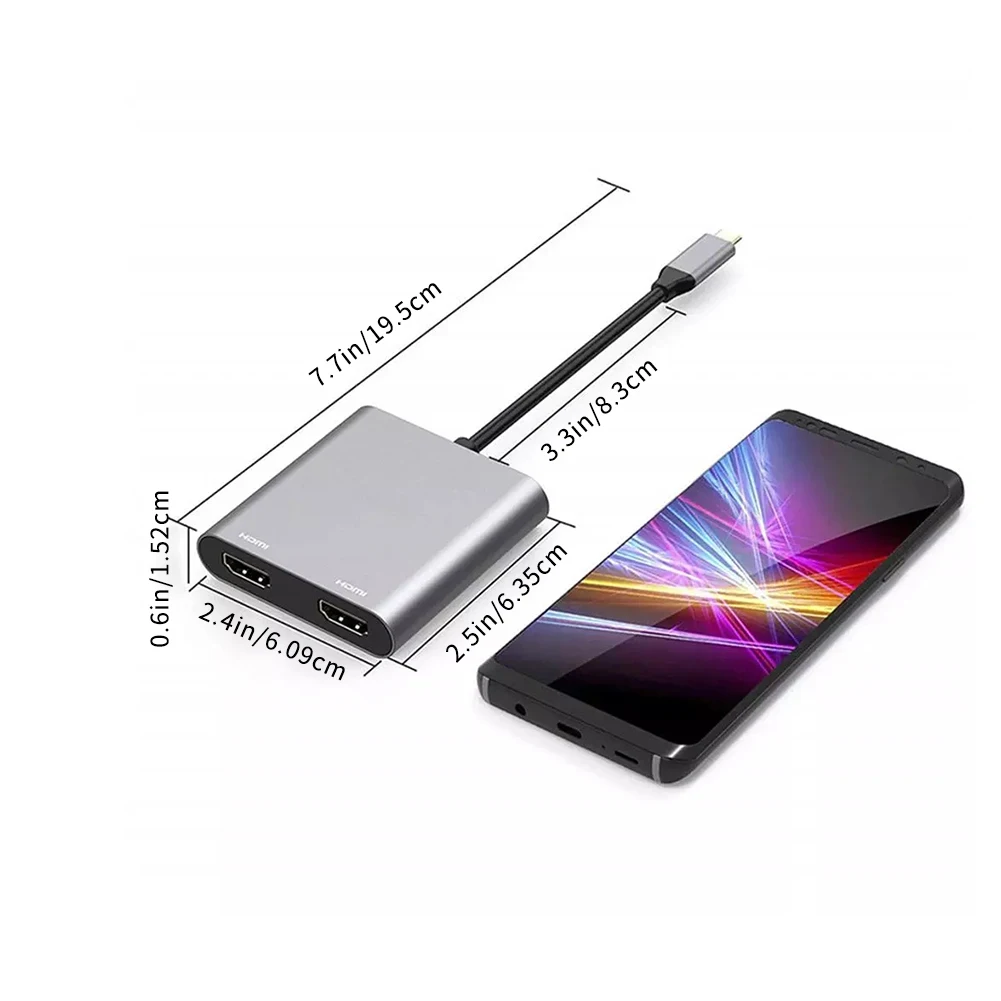 Universal Type C to Dual HDMI-Compatible 4 in 1 USB C Dock Station Hub 4K Adapter Cable For HP DELL XPS Surface Lenovo ThinkPad
Universal Type C to Dual HDMI-Compatible 4 in 1 USB C Dock Station Hub 4K Adapter Cable For HP DELL XPS Surface Lenovo ThinkPad