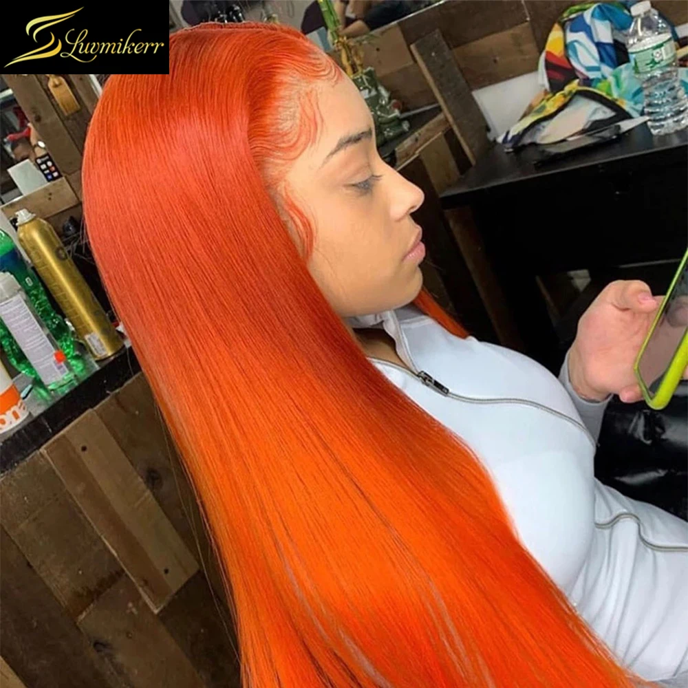 HD Transparent Ginger Orange Colored Straight Human Hair Wigs Preplucked Glueless Lace Front Wigs For Black Women Brazilian Remy
HD Transparent Ginger Orange Colored Straight Human Hair Wigs Preplucked Glueless Lace Front Wigs For Black Women Brazilian Remy