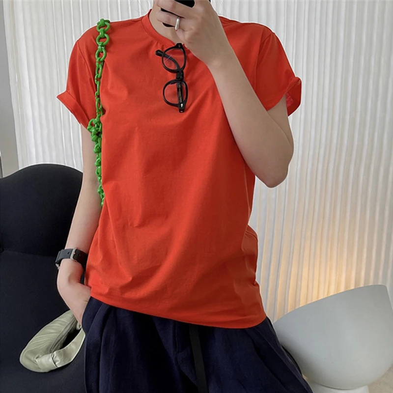 2021 New Summer Fashion Female T-shirt Round Neck Loose High Quality Women Tee Solid Color Casual Elegant Ladies Tops T174
2021 New Summer Fashion Female T-shirt Round Neck Loose High Quality Women Tee Solid Color Casual Elegant Ladies Tops T174