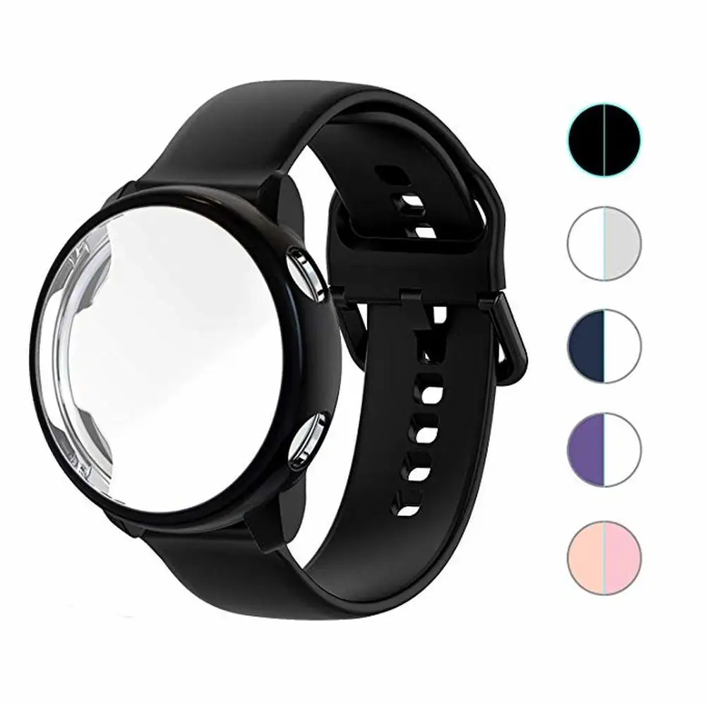 Ремешок силиконовый 2 в 1 для смарт часов Samsung Galaxy Watch Active 44 мм 40