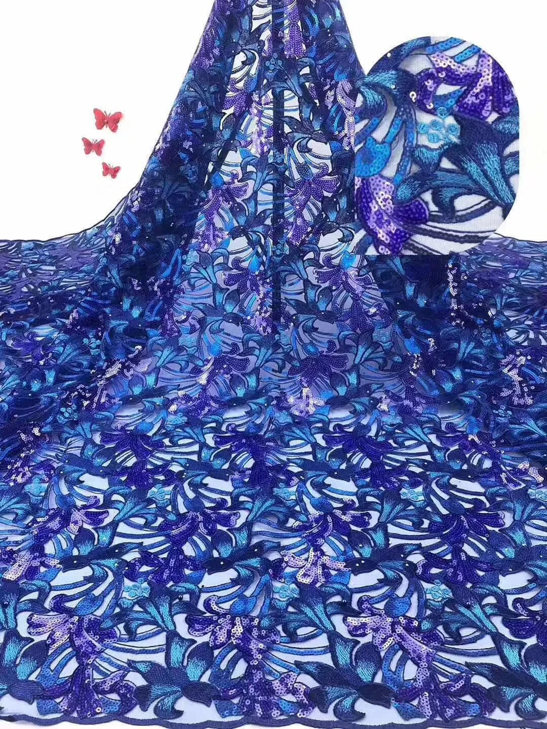 Latest Blue African Mesh Lace Fabric With Sequins French Tulle Lace Embroiderey Sequins Lace For Nigerian Evening Party KLM20136
Latest Blue African Mesh Lace Fabric With Sequins French Tulle Lace Embroiderey Sequins Lace For Nigerian Evening Party KLM20136
