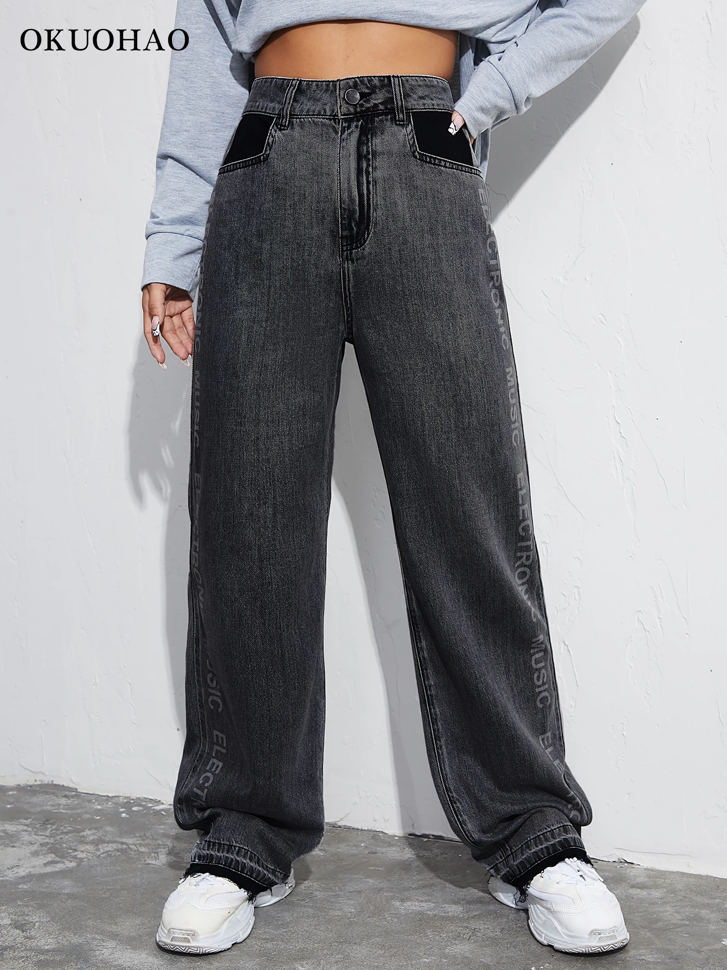 Women Straight High Waist Denim Jeans Baggy Classic Printing Wide Leg Mom Pants Wash Fashion Y2k Loose Streetwear Female Trouser
Women Straight High Waist Denim Jeans Baggy Classic Printing Wide Leg Mom Pants Wash Fashion Y2k Loose Streetwear Female Trouser