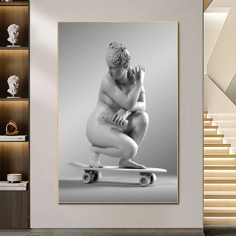 Canvas Painting Modern Naked Woman Skateboarding Statue Sculpture Poster and Prints Wall Art Picture for Living Room Home Decor
Canvas Painting Modern Naked Woman Skateboarding Statue Sculpture Poster and Prints Wall Art Picture for Living Room Home Decor