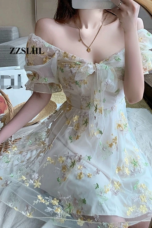 Mesh Off Shoulder Dress 2020 Women's Summer Holiday Dress Sexy Embroidery Strapless Bubble Sleeve Dress
Mesh Off Shoulder Dress 2020 Women's Summer Holiday Dress Sexy Embroidery Strapless Bubble Sleeve Dress