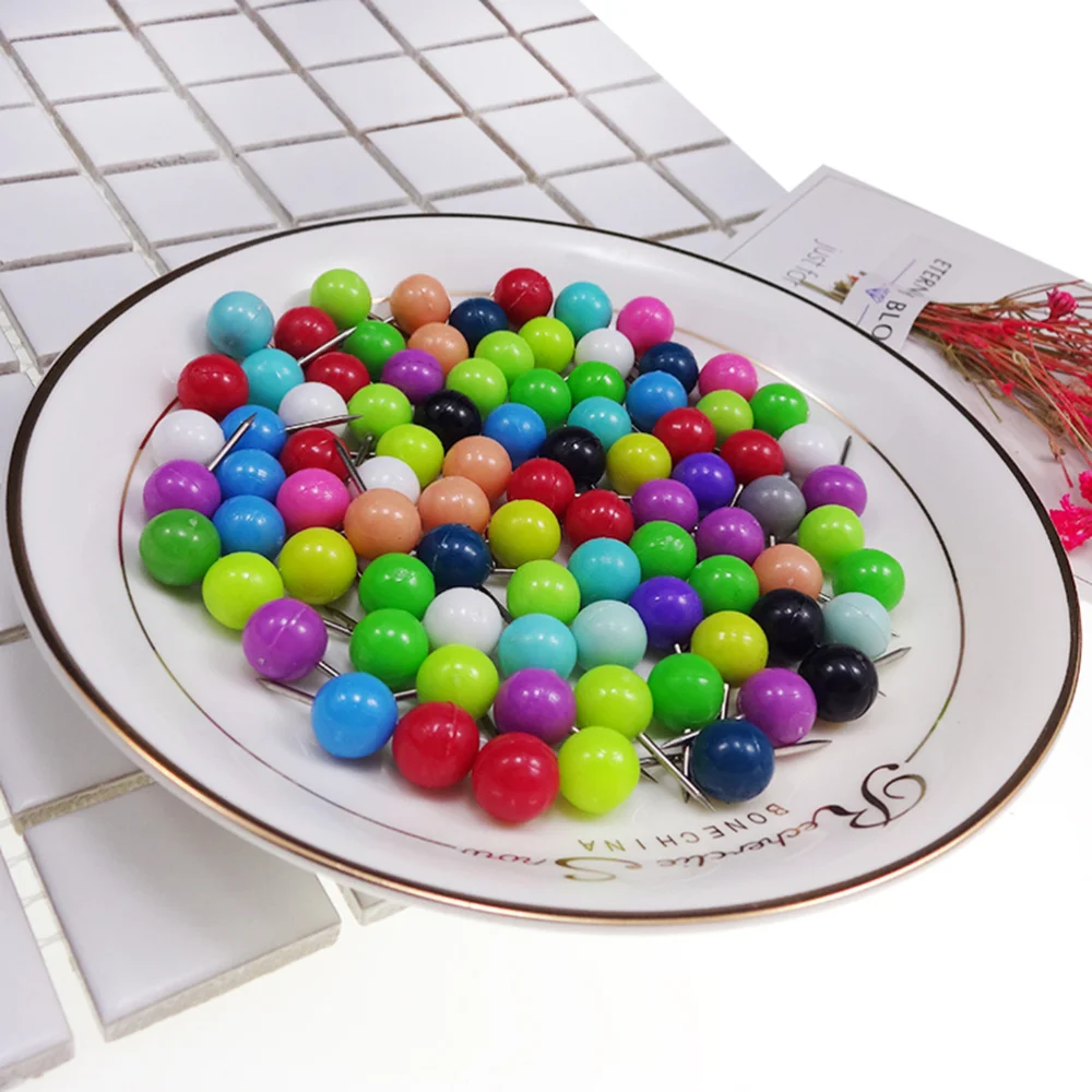 100Pcs Push Round Ball Head Map Tacks with Stainless Point for Office Home Crafts DIY Marking (Red)
100Pcs Push Round Ball Head Map Tacks with Stainless Point for Office Home Crafts DIY Marking (Red)