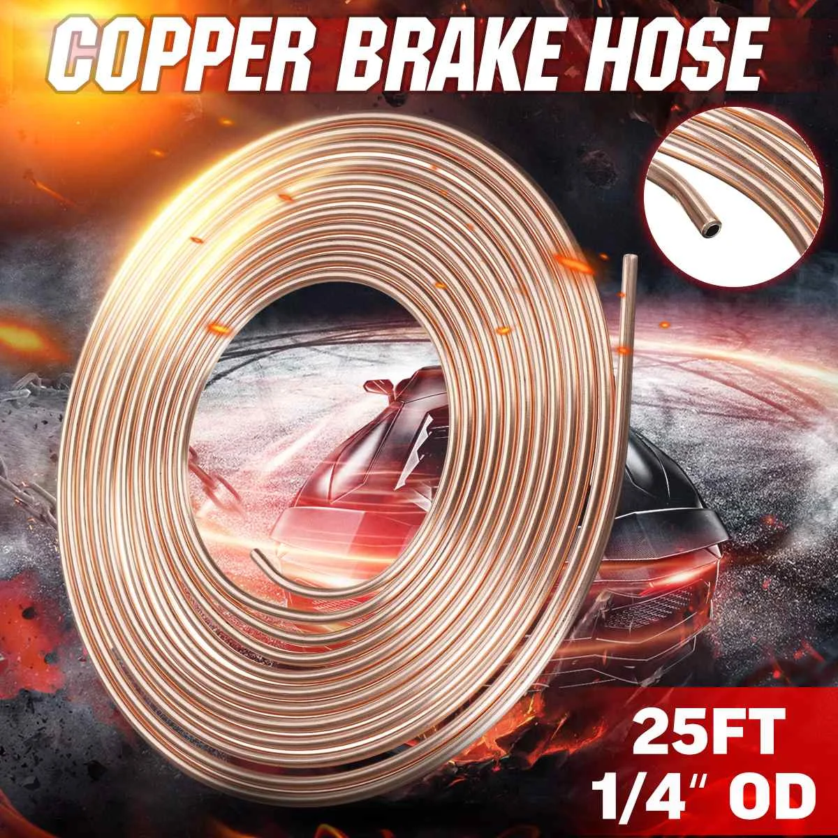 25Ft 7.62m Roll Tube Coil of 3/16" 1/4" OD Copper Nickel Brake Clutch Hose Line Piping Tubing Kit Anti Rust Un Corrosion Fitting
25Ft 7.62m Roll Tube Coil of 3/16" 1/4" OD Copper Nickel Brake Clutch Hose Line Piping Tubing Kit Anti Rust Un Corrosion Fitting