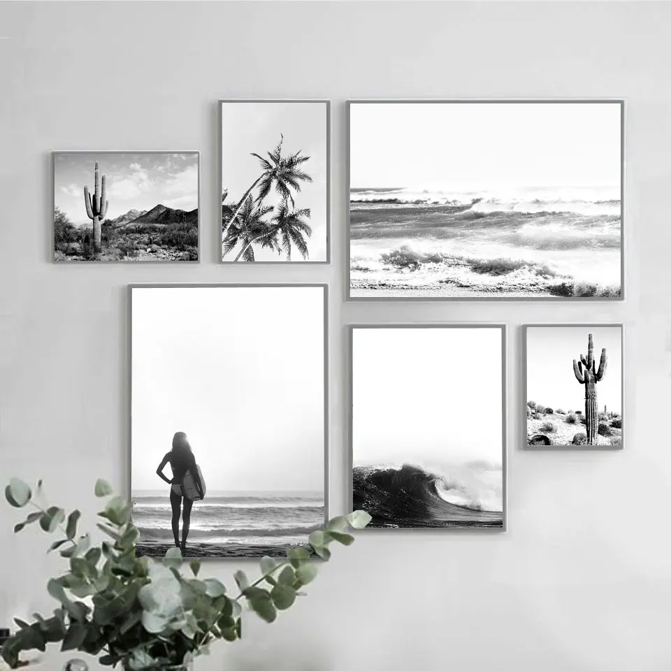 Black White Ocean Palm Cactus Canvas Painting Coastal Wall Art Posters and Prints for Living Room Nordic Decoration Wall Picture
Black White Ocean Palm Cactus Canvas Painting Coastal Wall Art Posters and Prints for Living Room Nordic Decoration Wall Picture