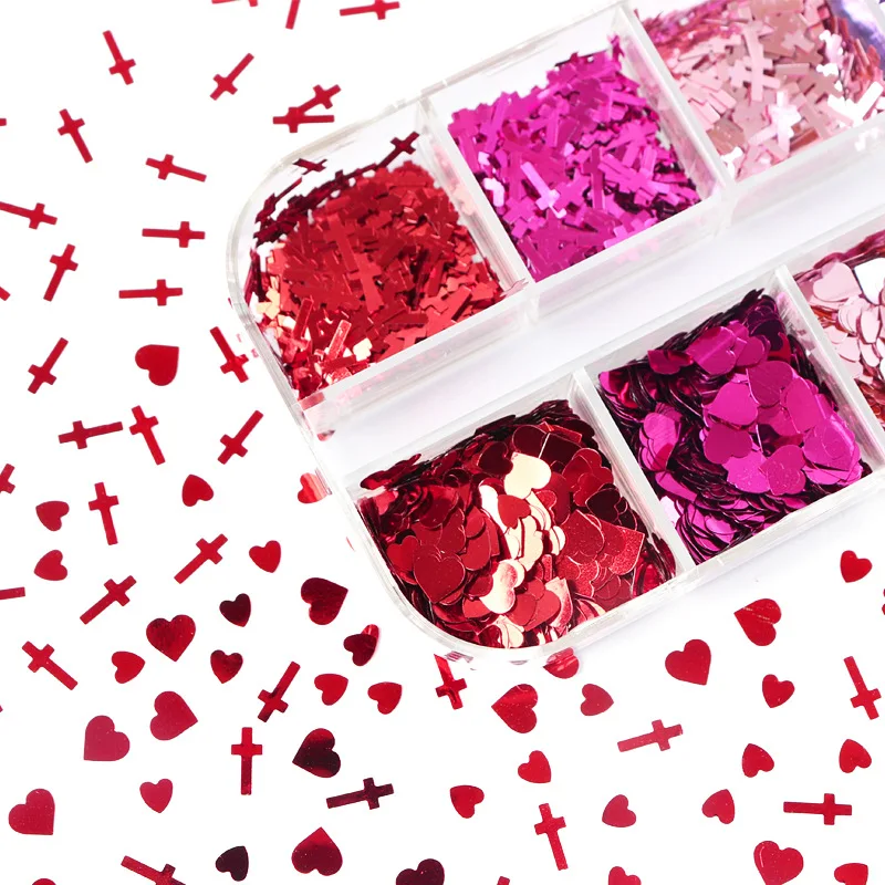 Nail Art Sequins Applique Love Heart Cross Nail Art Sparkling Nail Sticker Valentine's Day Style Design DIY Manicure Tools
Nail Art Sequins Applique Love Heart Cross Nail Art Sparkling Nail Sticker Valentine's Day Style Design DIY Manicure Tools