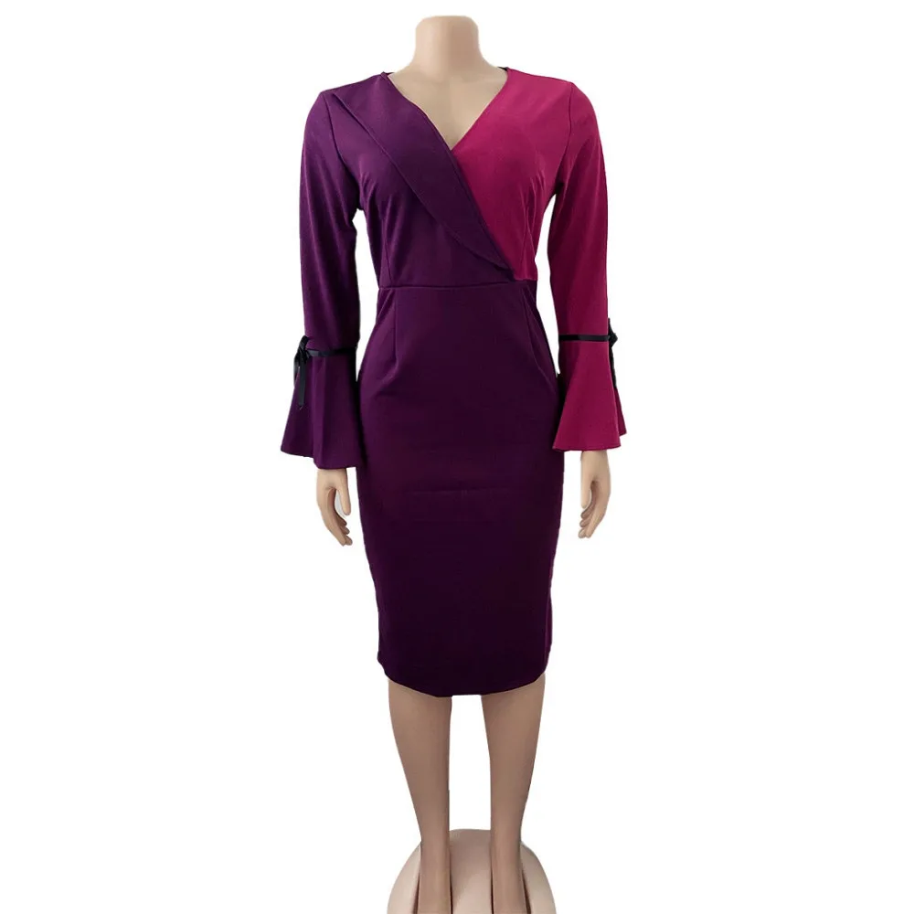 Elegant Color Block Summer Dress Women African Midi Office Bodycon Robe Femmle Flare Sleeve V-Neck Party Casual Women's Dresses
Elegant Color Block Summer Dress Women African Midi Office Bodycon Robe Femmle Flare Sleeve V-Neck Party Casual Women's Dresses
