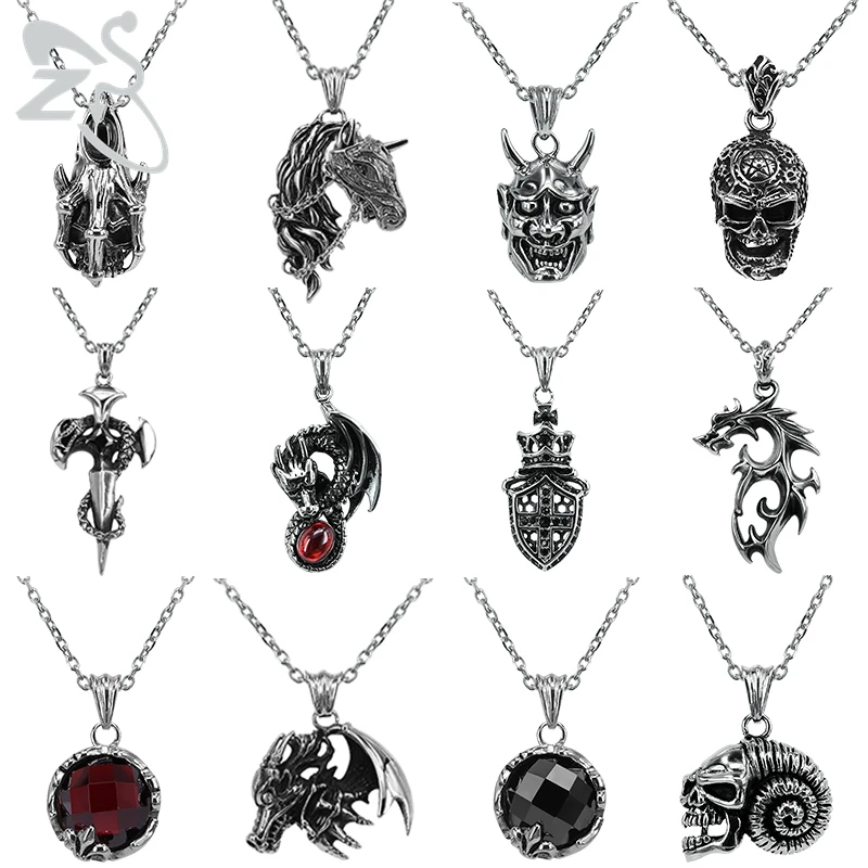 ZS 1PC Punk Rock Skull Necklaces 316L Stainless Steel Pendant Necklace for Men Women Hip Hop Male Biker Skull Necklace Jewelry
ZS 1PC Punk Rock Skull Necklaces 316L Stainless Steel Pendant Necklace for Men Women Hip Hop Male Biker Skull Necklace Jewelry