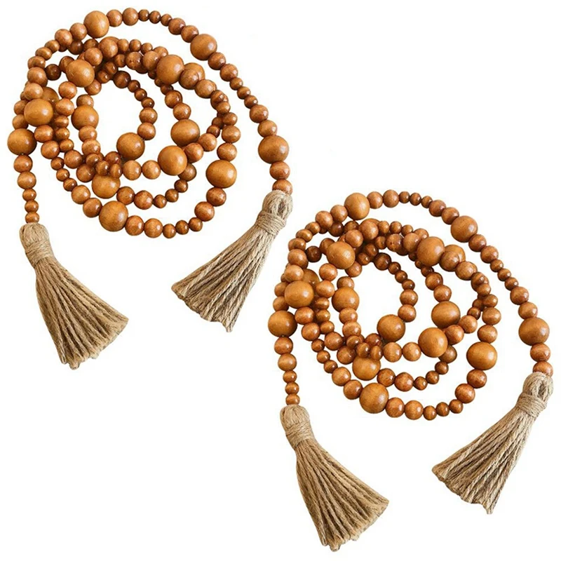 2 Pieces Wood Beaded Garland with Rustic Tassels, Jute Tassels, Summer Country Style Home Tiered Tray Decor (88.6 Inch)
2 Pieces Wood Beaded Garland with Rustic Tassels, Jute Tassels, Summer Country Style Home Tiered Tray Decor (88.6 Inch)