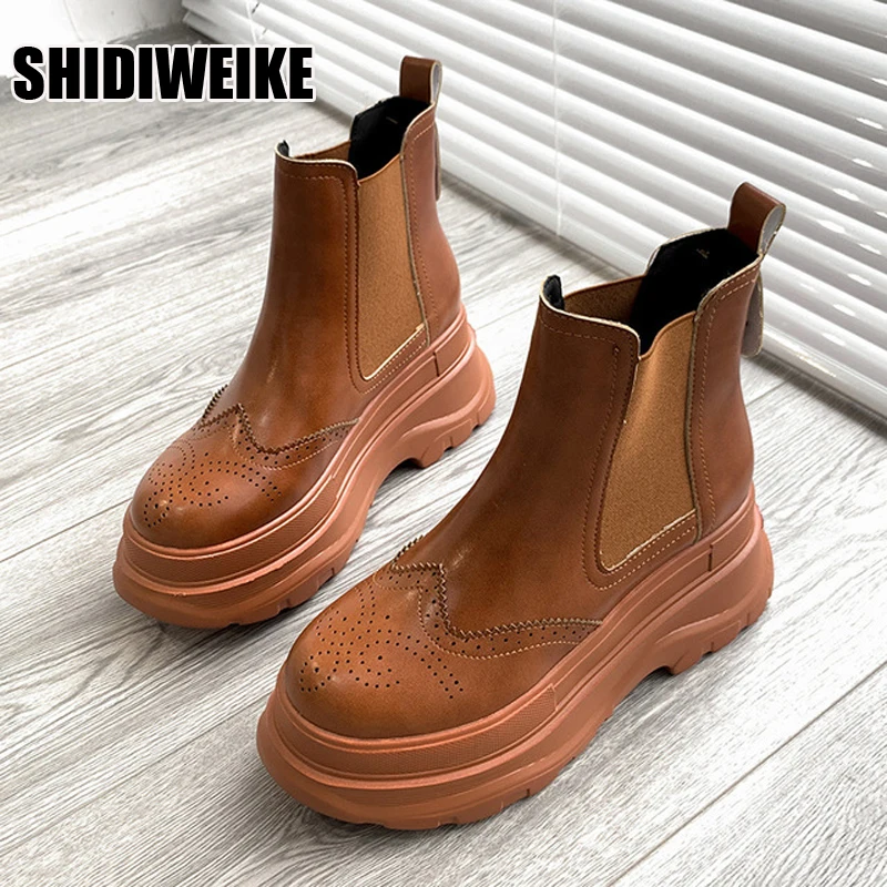 Ins Leather Women Ankle Boots Fashion Platform Breathable High Heel autumn Shoes Woman Casual Footwear Size 35-40 vc1326
Ins Leather Women Ankle Boots Fashion Platform Breathable High Heel autumn Shoes Woman Casual Footwear Size 35-40 vc1326