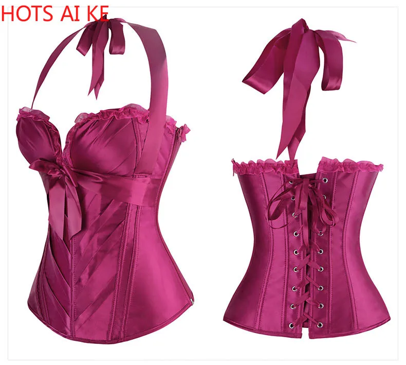 Burlesque Corsets and Bustiers Sexy Cup Halter Satin Corset With Straps Plus Size Overbust Corset Vest Vintage
Burlesque Corsets and Bustiers Sexy Cup Halter Satin Corset With Straps Plus Size Overbust Corset Vest Vintage