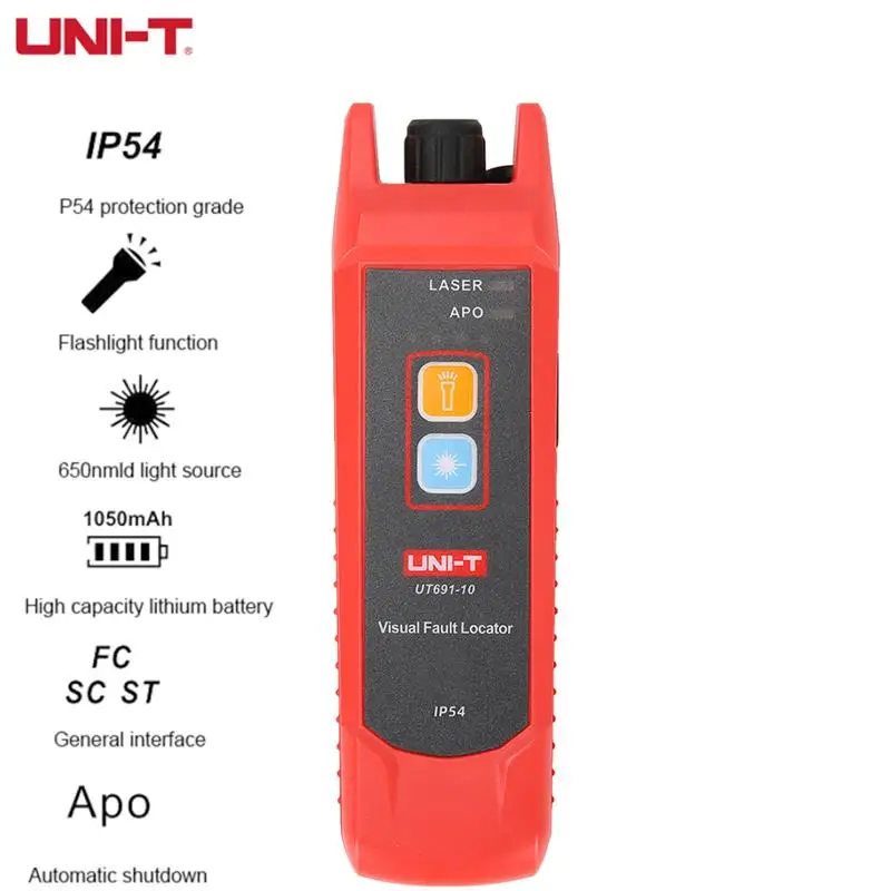UNI-T UT691-20 UT691-10 UT691-01 Mini Portable Optical Fiber Test Detector Pen Visual Fault Locator Red Light Source Test
UNI-T UT691-20 UT691-10 UT691-01 Mini Portable Optical Fiber Test Detector Pen Visual Fault Locator Red Light Source Test