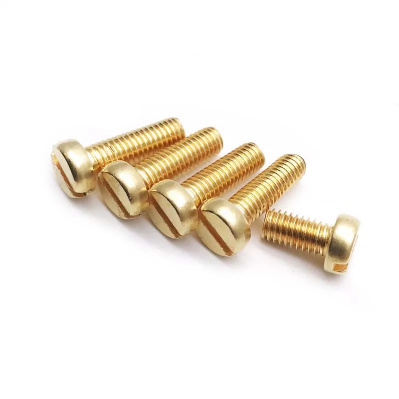 

10pcs M4 brass Slotted cylinder head screws bolts one word cup conductive screw mechanical brassiness bolt DIN84 6mm-50mm long