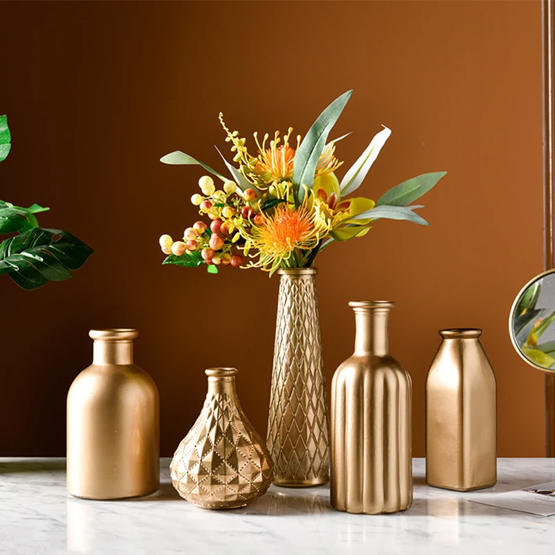 Nordic Ins Modern Simple Porch Golden Glass Vase Light Luxury Desktop Flower Arrangement Container Ornaments Home Jardin
Nordic Ins Modern Simple Porch Golden Glass Vase Light Luxury Desktop Flower Arrangement Container Ornaments Home Jardin