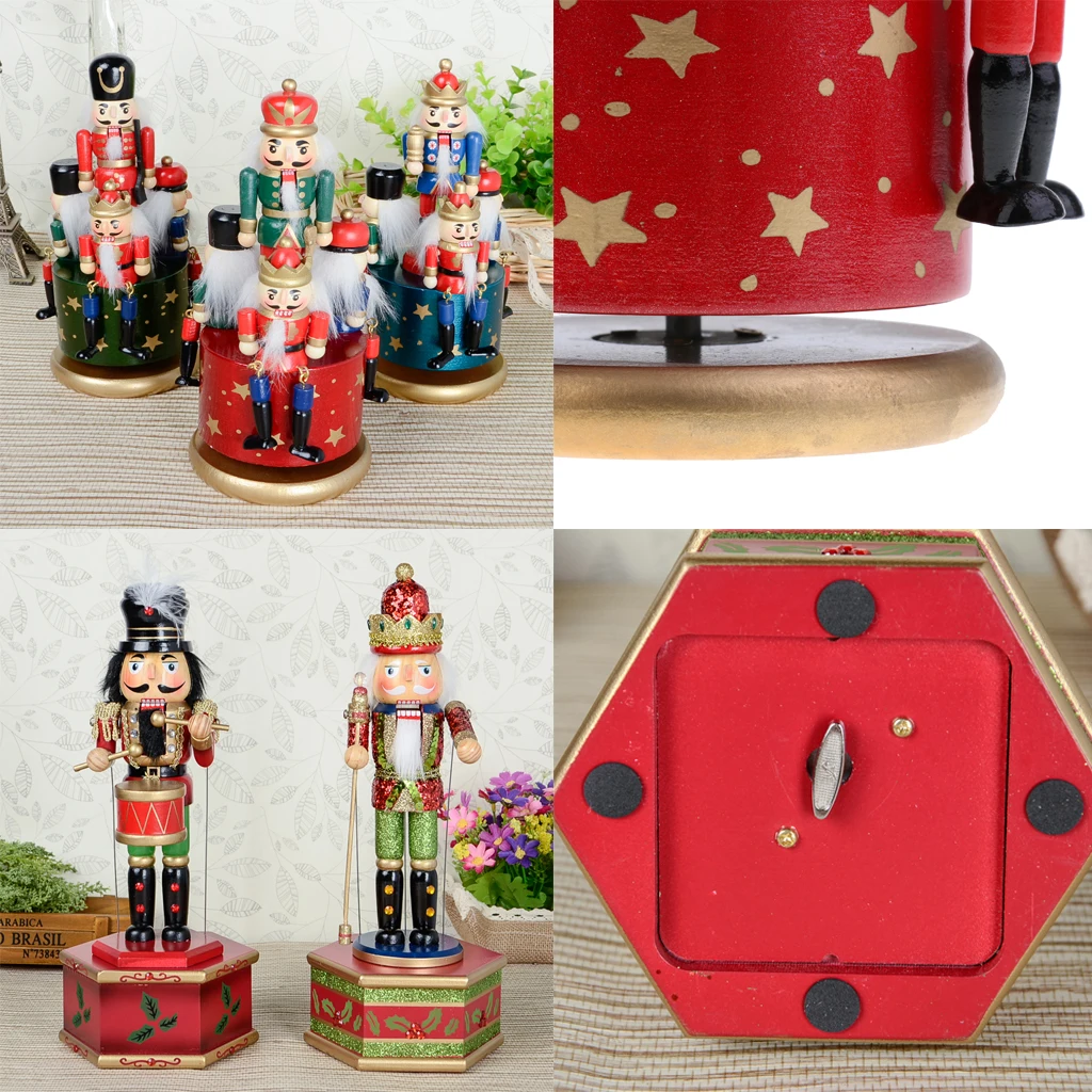 9 Options Wind Up Wooden Soldier Nutcracker/Carousel Musical Box Home Ornaments 
9 Options Wind Up Wooden Soldier Nutcracker/Carousel Musical Box Home Ornaments