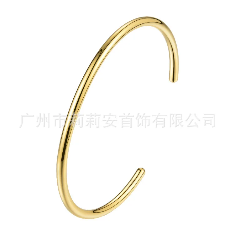 European and American retro fashion titanium steel C-shaped bracelet open coil bracelet 
European and American retro fashion titanium steel C-shaped bracelet open coil bracelet